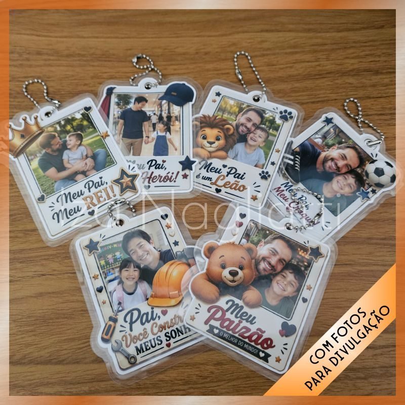 Kit 6 chaveiros tipo polaroid – Dia dos pais - Imagem 3