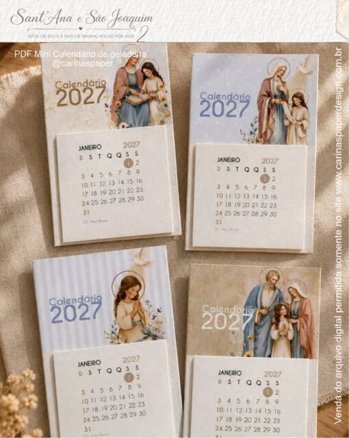 Arquivo Calendário mini Imã de geladeira Santana e São Joaquim 2027