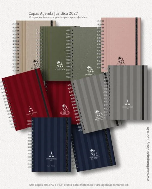 Combo 10 capas A5 para Agenda Jurídica 2027