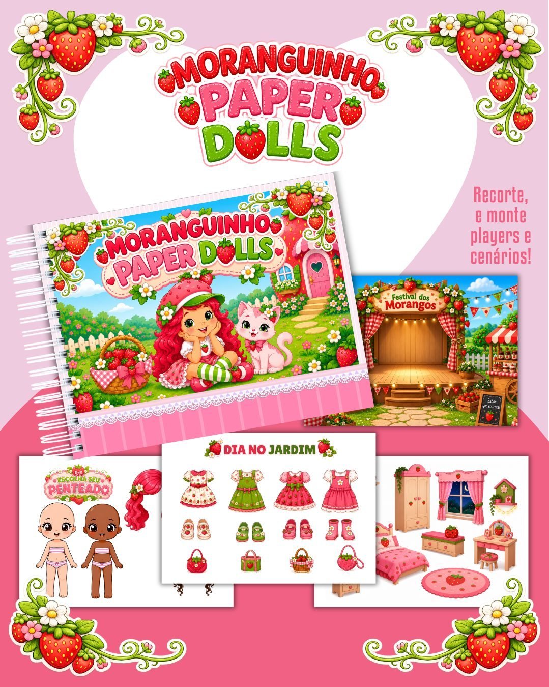 Livrinho Colorido Paper Dolls Moranguinho