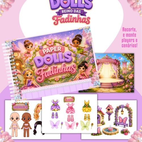 Livrinho Colorido Paper Dolls Fadinhas