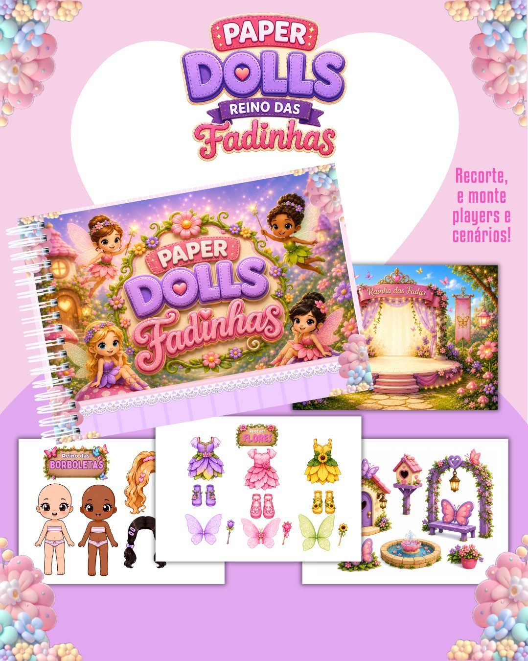 Livrinho Colorido Paper Dolls Fadinhas