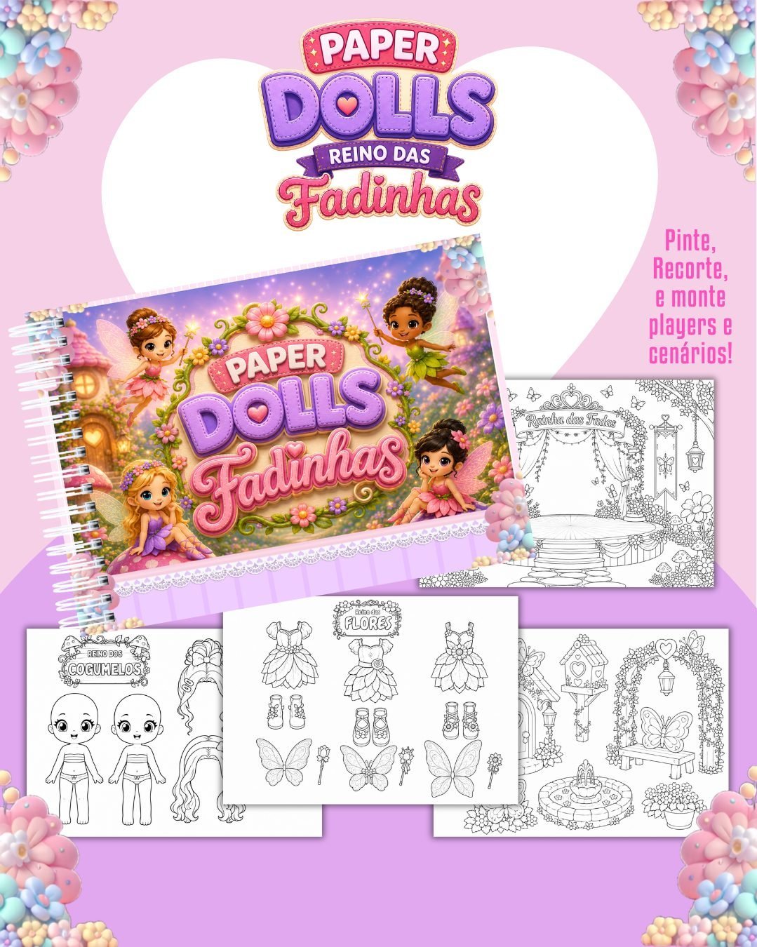 Livrinho Para Colorir Paper Dolls Fadinhas