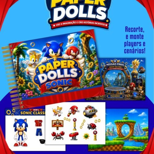 Livrinho Colorido Paper Dolls Sonic
