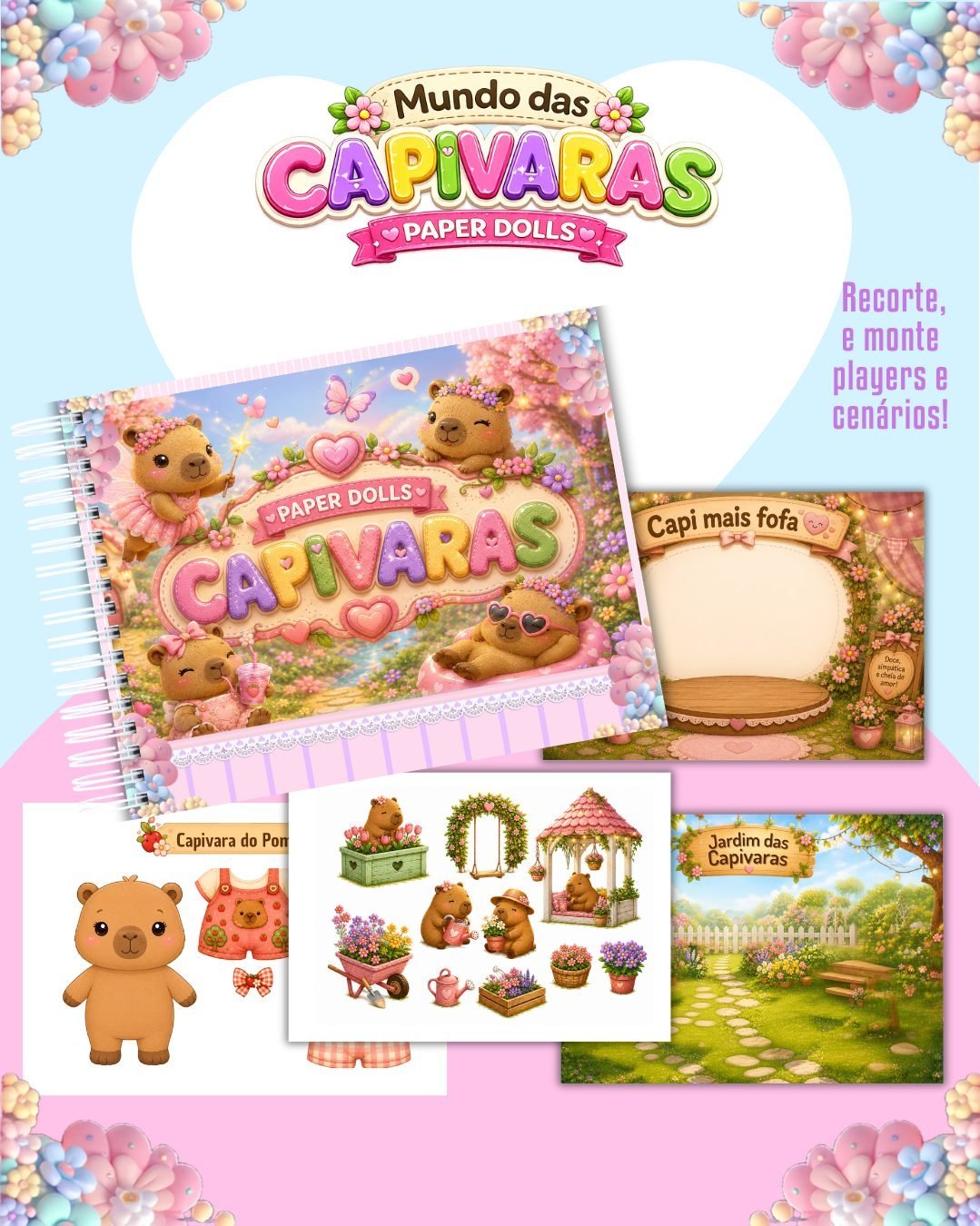 Livrinho Colorido Paper Dolls Capivara