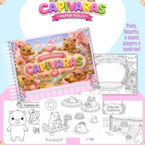 Livrinho Para Colorir Paper Dolls Capivara