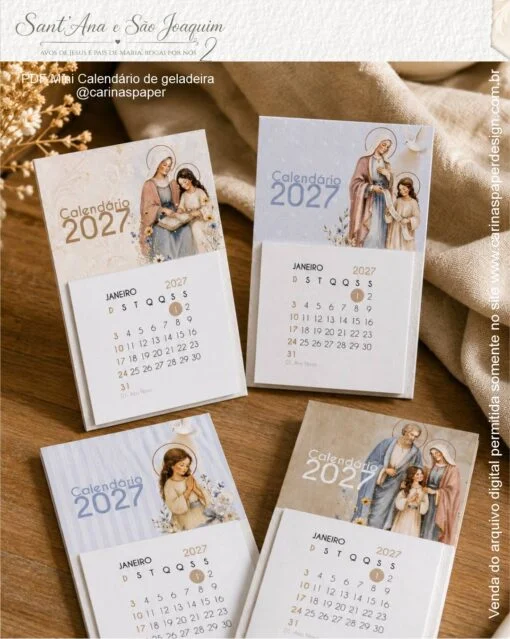 Arquivo Calendário mini Imã de geladeira Santana e São Joaquim 2027 - Imagem 3