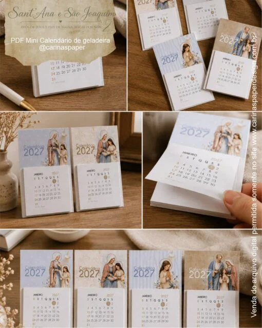 Arquivo Calendário mini Imã de geladeira Santana e São Joaquim 2027 - Imagem 2