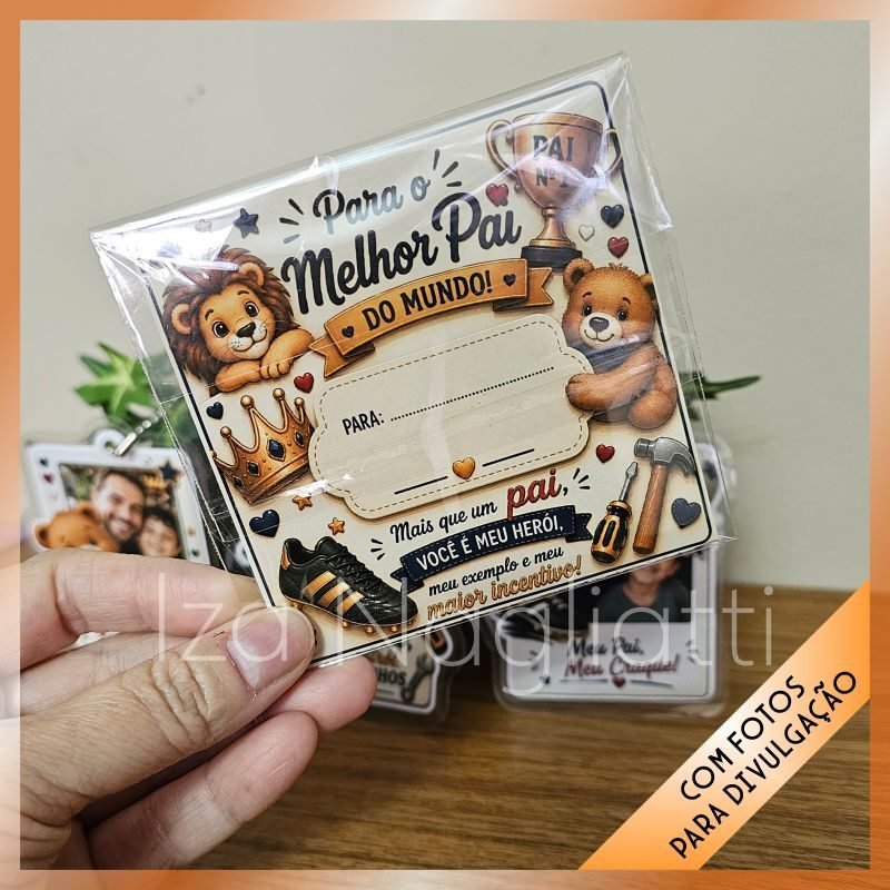 Kit 6 chaveiros tipo polaroid – Dia dos pais - Imagem 2