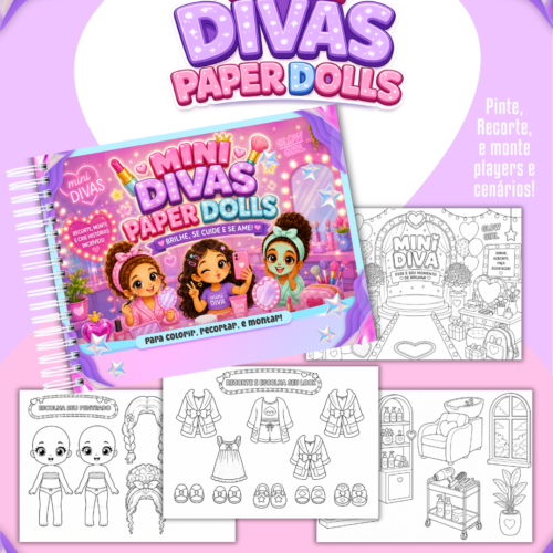 Arquivo Paper Dolls Mini Divas – Para Colorir