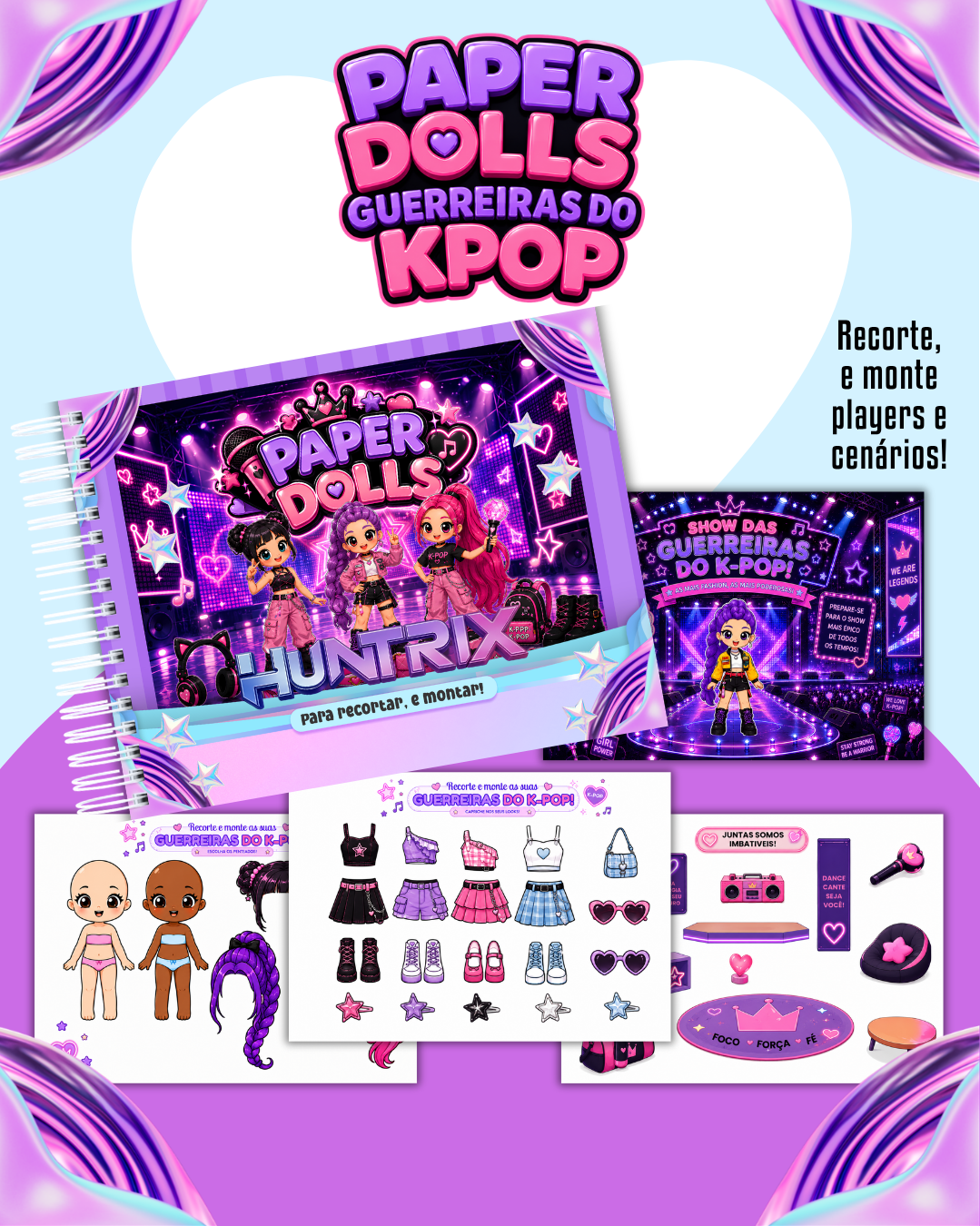 Arquivo Paper Dolls Guerreiras do Kpop – Versão Colorida