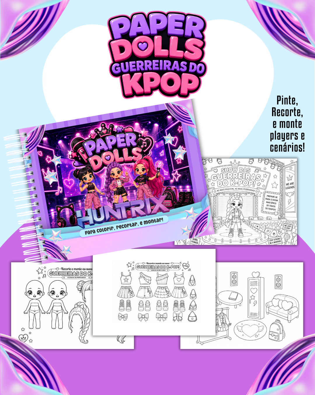 Arquivo Paper Dolls Guerreiras do Kpop – Para Colorir