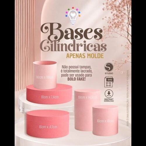 ARQUIVO DE CORTE BASE CILÍNDRICAS BOLOS FAKE