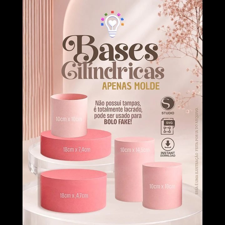ARQUIVO DE CORTE BASE CILÍNDRICAS BOLOS FAKE - Imagem 2