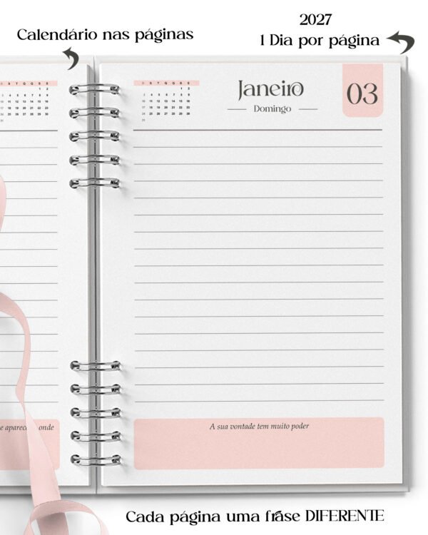 Combo 16 Agendas Femininas Neutra 2027 PERMANENTE Versículos Frases Horários - Imagem 12