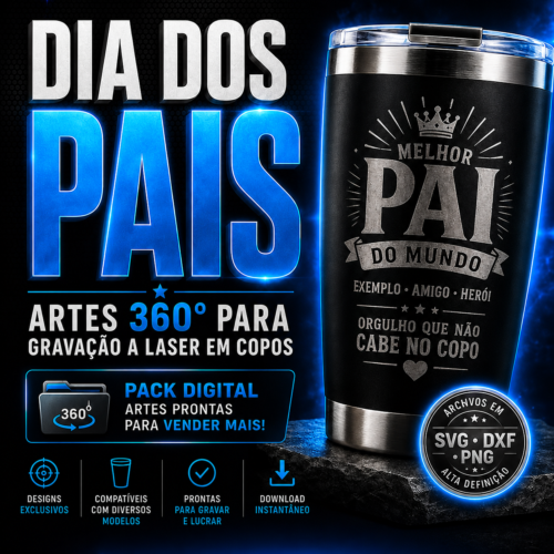Arte Sublimação Laser Dia dos Pais