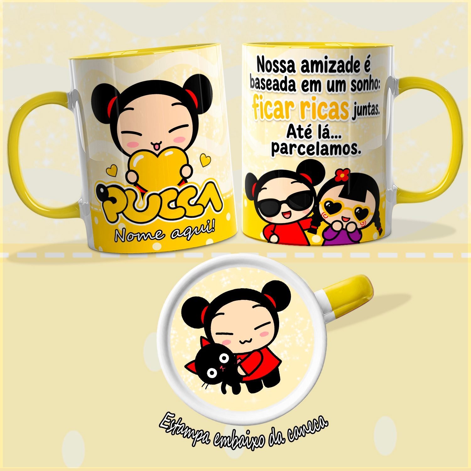 Arte Canecas Pucca Amigas - Imagem 2
