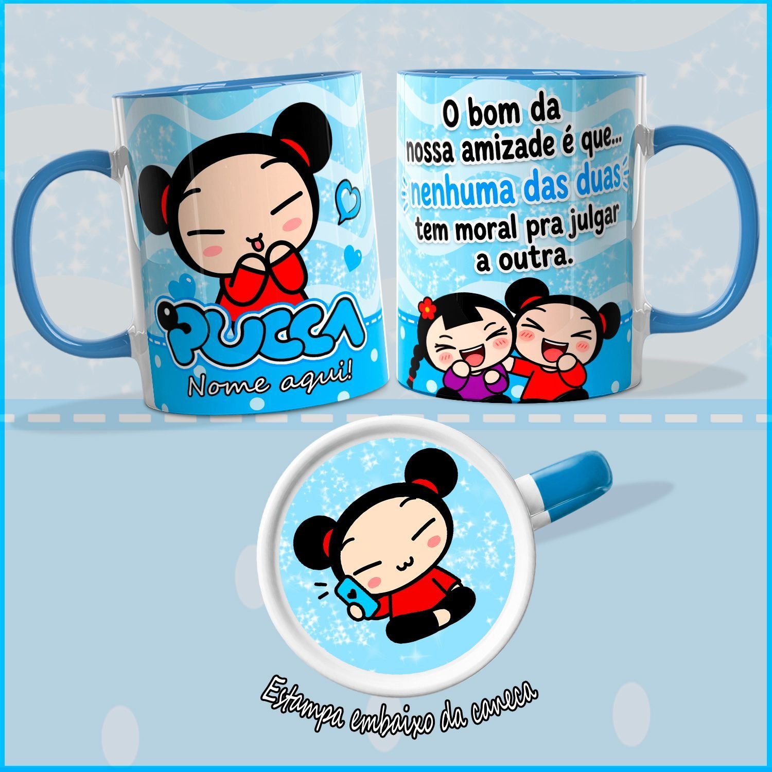 Arte Canecas Pucca Amigas - Imagem 3