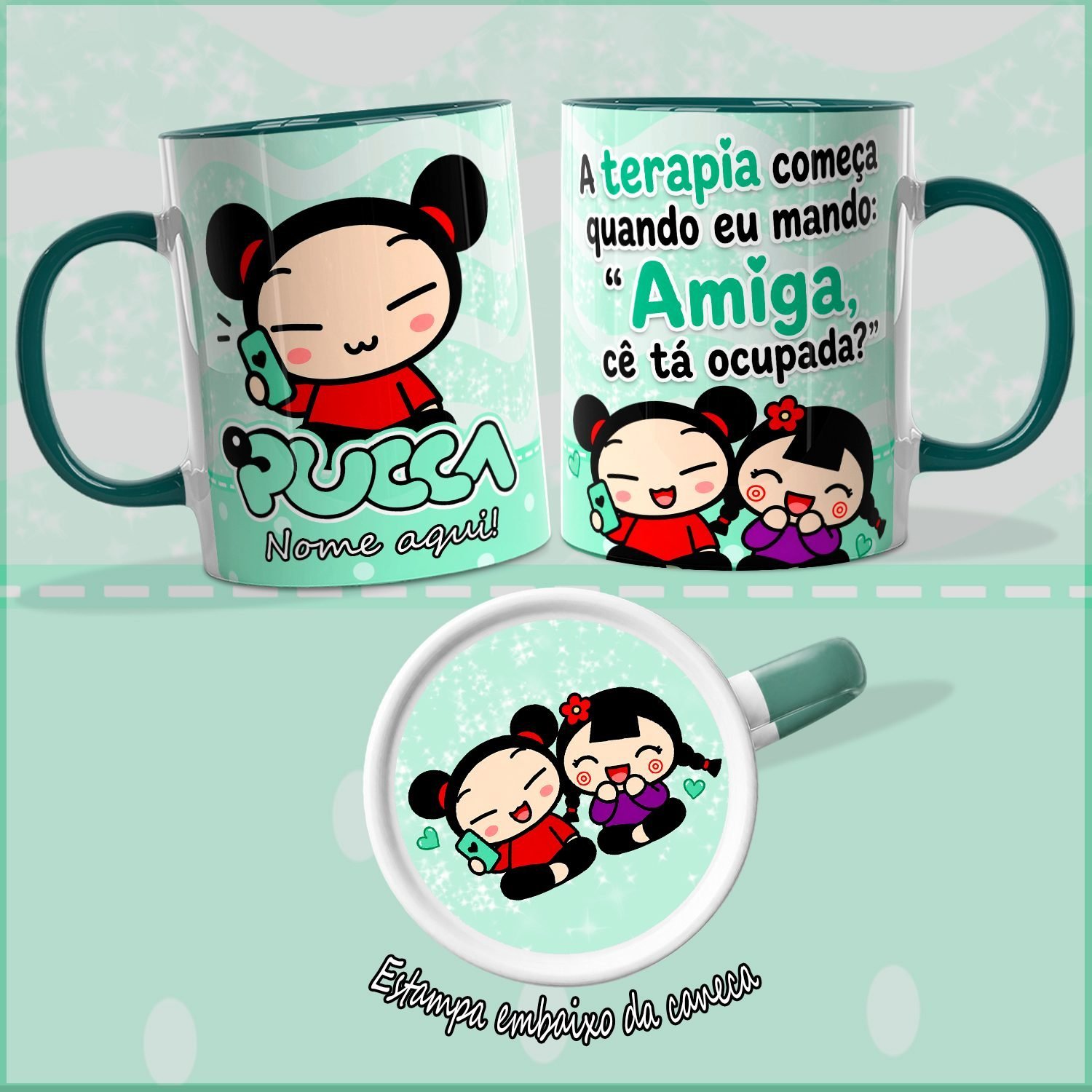 Arte Canecas Pucca Amigas - Imagem 5