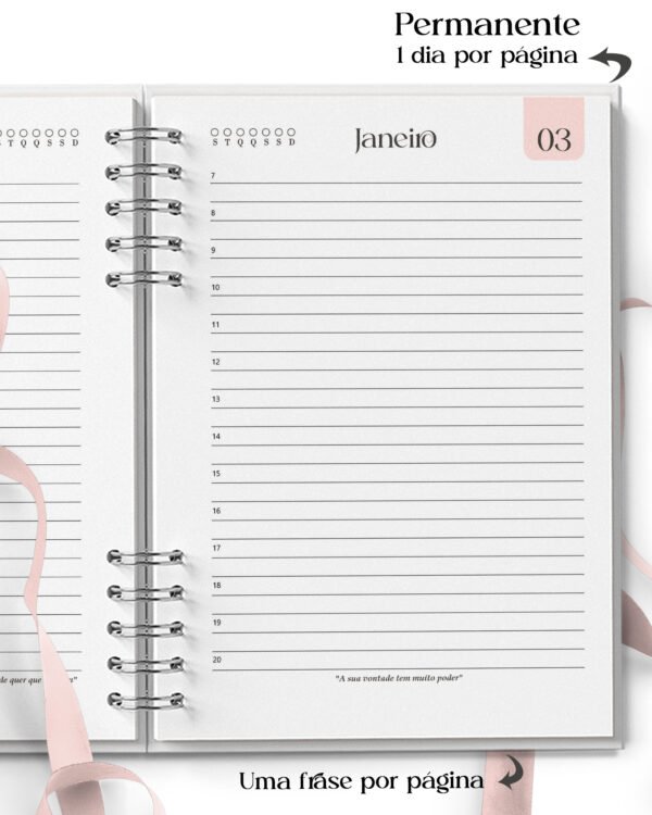 Combo 16 Agendas Femininas Neutra 2027 PERMANENTE Versículos Frases Horários - Imagem 5