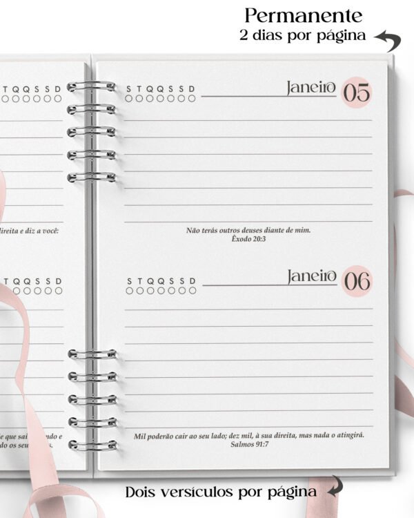 Combo 16 Agendas Femininas Neutra 2027 PERMANENTE Versículos Frases Horários - Imagem 2