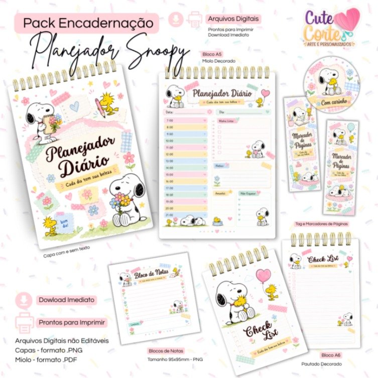 Arquivo Encadernação Snoopy