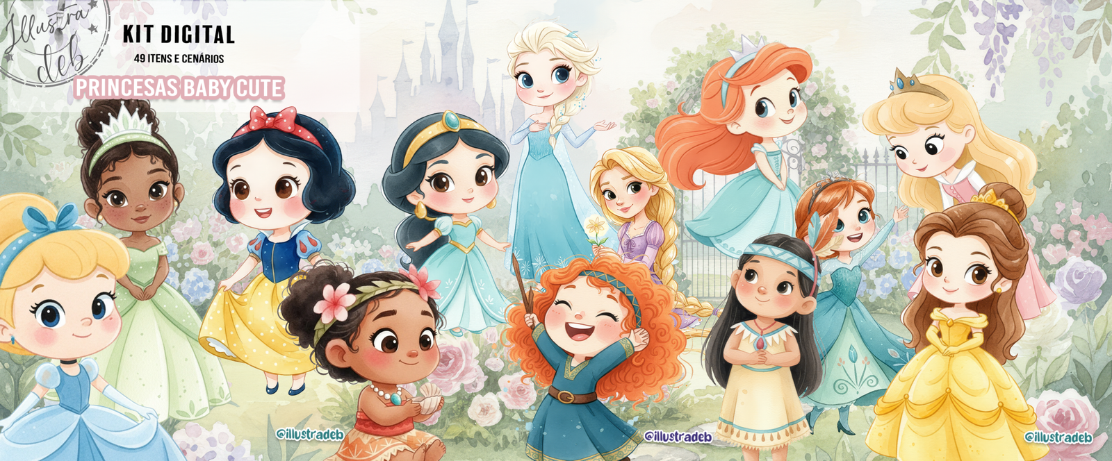 Kit Digital Princesas Baby Cute