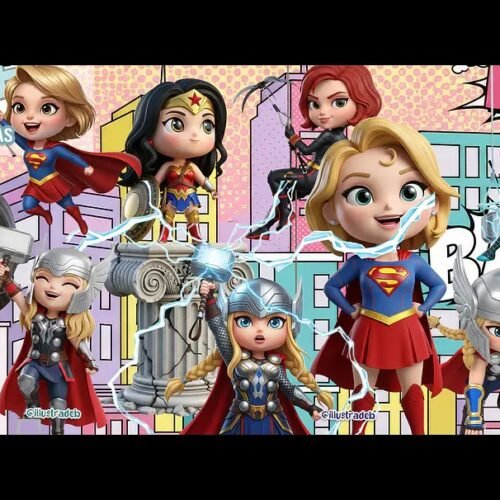 Kit Digital Super Heroínas