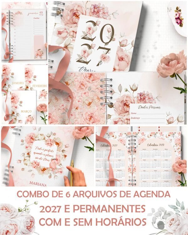 ARQUIVO COMBO 6 Agendas 2027 e Permanente COM e SEM HORÁRIOS Refúgio