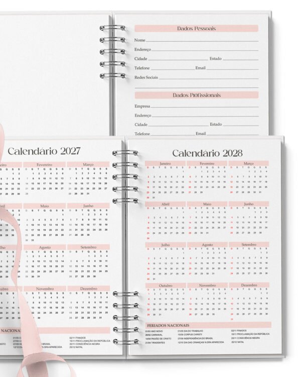 Combo 16 Agendas Femininas Neutra 2027 PERMANENTE Versículos Frases Horários - Imagem 9