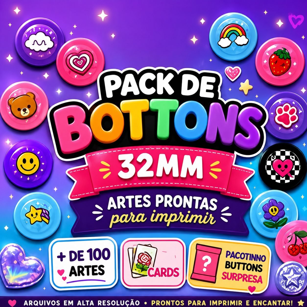 Pack Bottons - Arquivo de Corte