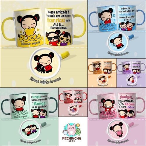 Arte Canecas Pucca Amigas
