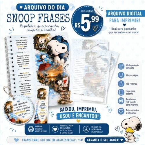 Snoopy Frases - Encadernação