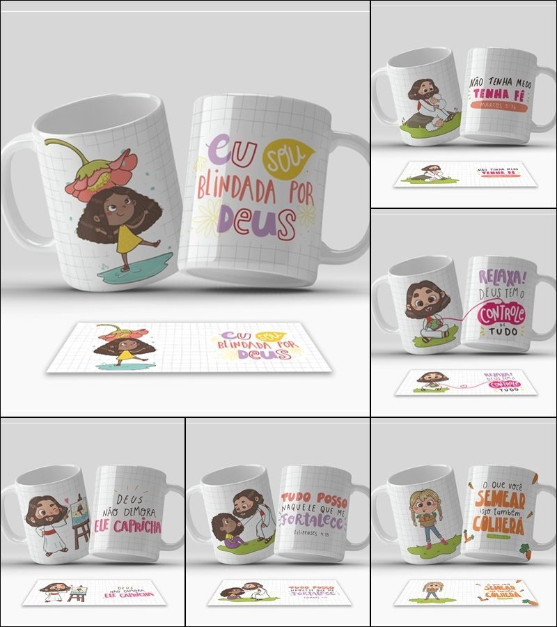 Arte Canecas Canecas – Religioso Ilustrado