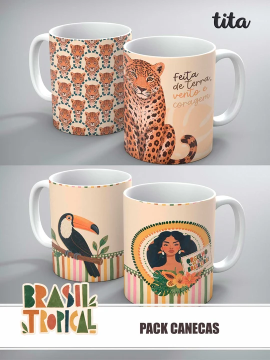 Brasil Tropical - Kit Sublimação ( Caneca e Ecobags ) - Imagem 5