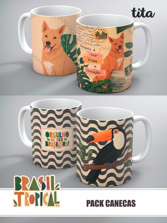 Brasil Tropical - Kit Sublimação ( Caneca e Ecobags ) - Imagem 2