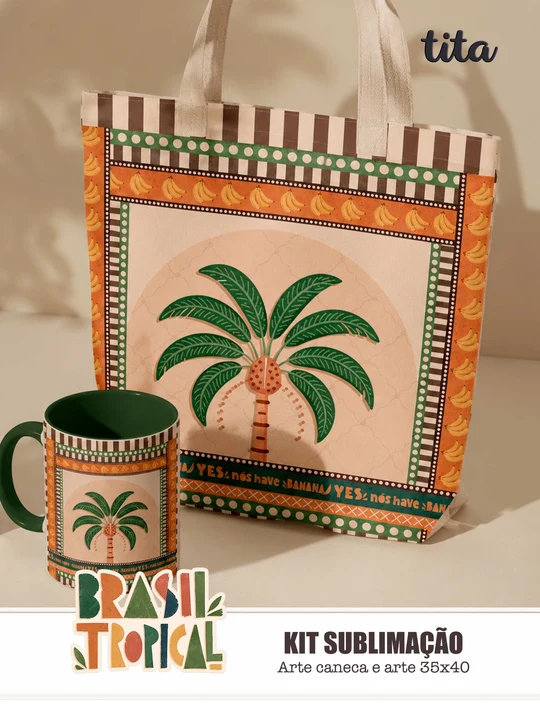 Brasil Tropical - Kit Sublimação ( Caneca e Ecobags ) - Imagem 4