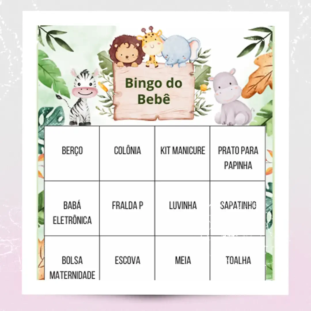 Arquivo Bingo Chá De Bebê Safari - Imagem 3