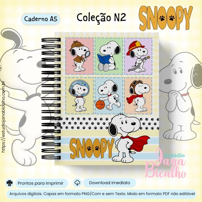 Caderno Coleção Snoopy - encadernação