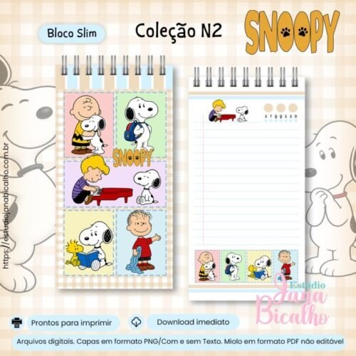 Bloco Slim Coleção  Snoopy - encadernação
