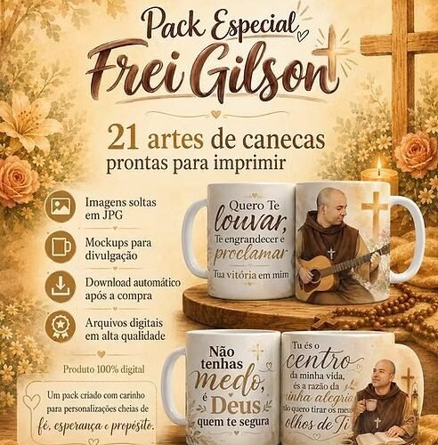 ARTE CANECA FREI GILSON - Sublimação