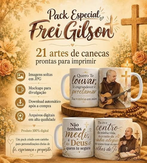 ARTE CANECA FREI GILSON - Sublimação