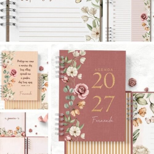 COMBO AGENDAS FLORAL ROMÂNTICO - Encadernação
