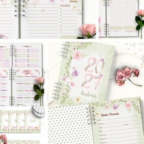 COMBO AGENDAS VERSÍCULOS FLORAL - Encadernação