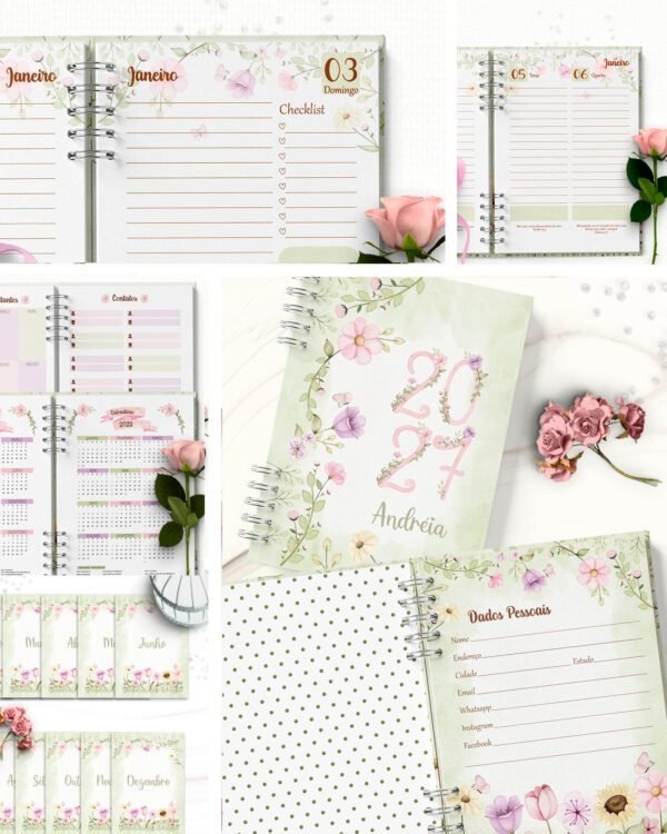COMBO AGENDAS VERSÍCULOS FLORAL - Encadernação