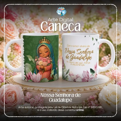 Arte Caneca Nossa Senhora de Guadalupe