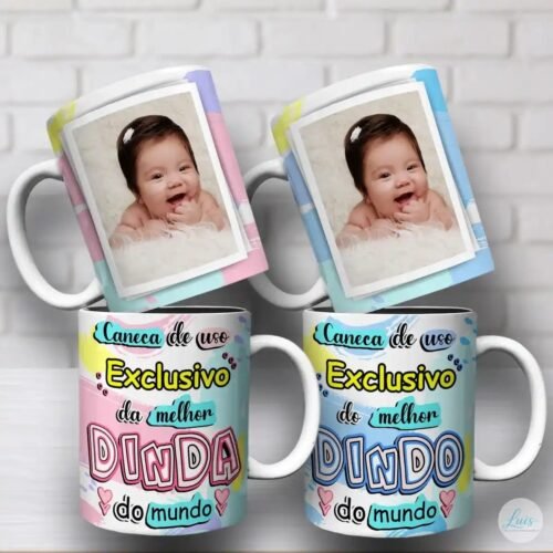 ARTE CANECA DINDO E DINDA - Sublimação