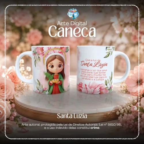Arte Caneca Santa Luzia