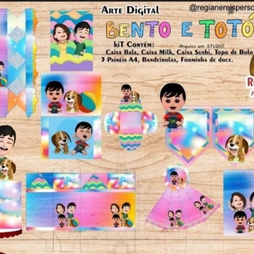 BENTO E TOTÓ - Arquivos de Corte / Festa Pronta