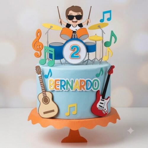 Arquivo Topo de Bolo Baterista Menino